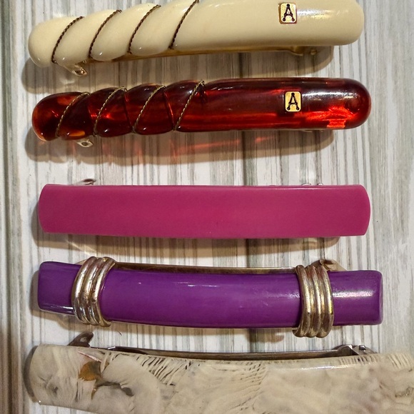 Lot of 7 vintage barrettes Made in France 3 1/2” long - Picture 4 of 5